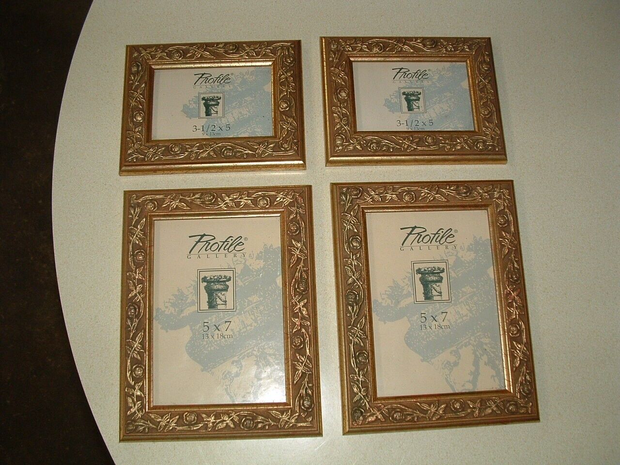 4 STUNNING GILDED GOLD COLOR ARTISTIC PICTURE FRAMES WITH GLASS INCLUDED 2 SIZES