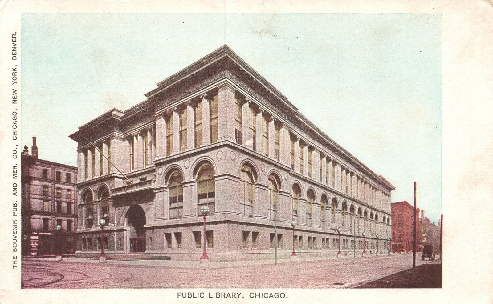 Vintage Postcard 1900\'s The Public Library Chicago Illinois IL Pub The Souvenir