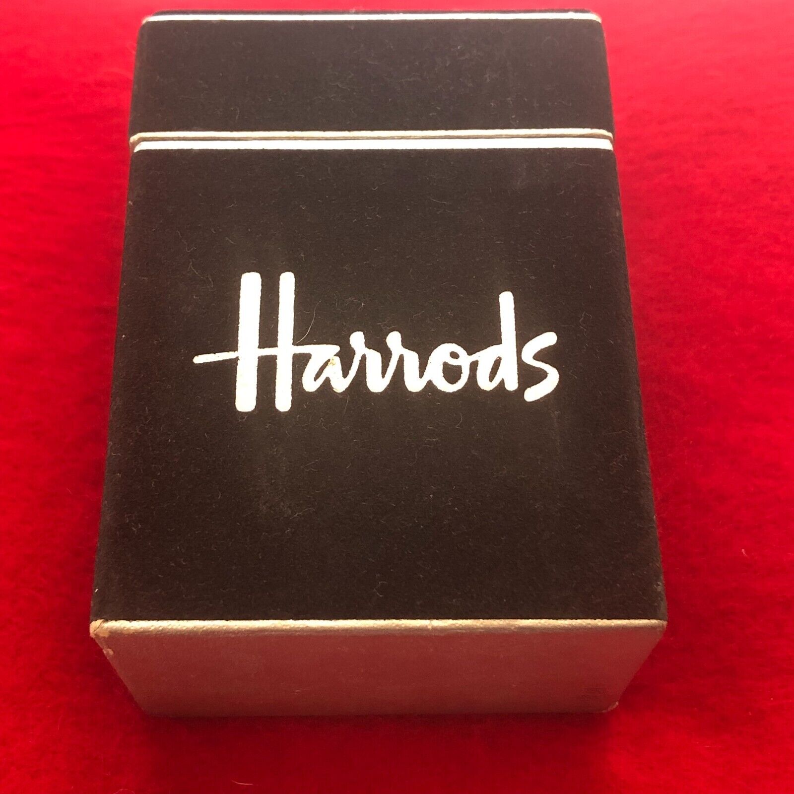 Vintage Rare Black Velvet Harrods Waddington\'s Trafalgar Square Sealed Two Deck