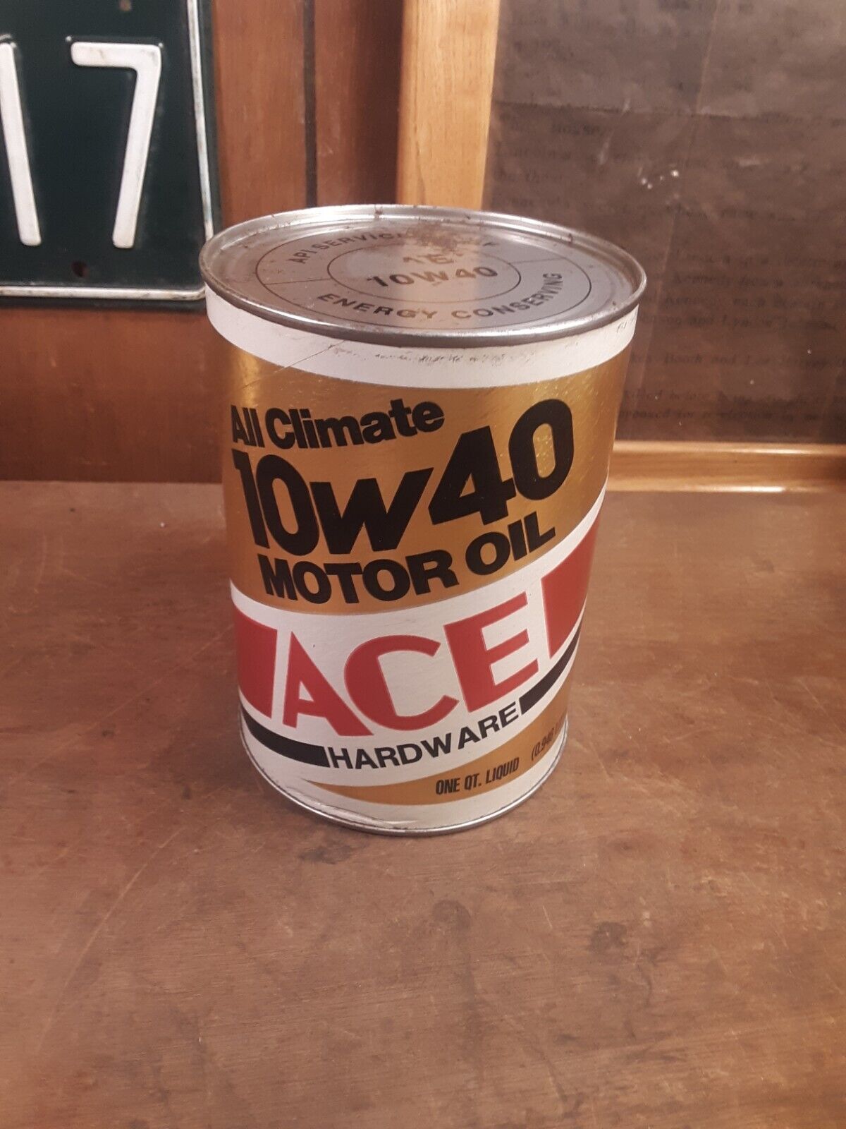 Vintage Full ACE HARDWARE All Climate Motor Oil One Quart cardboard Can