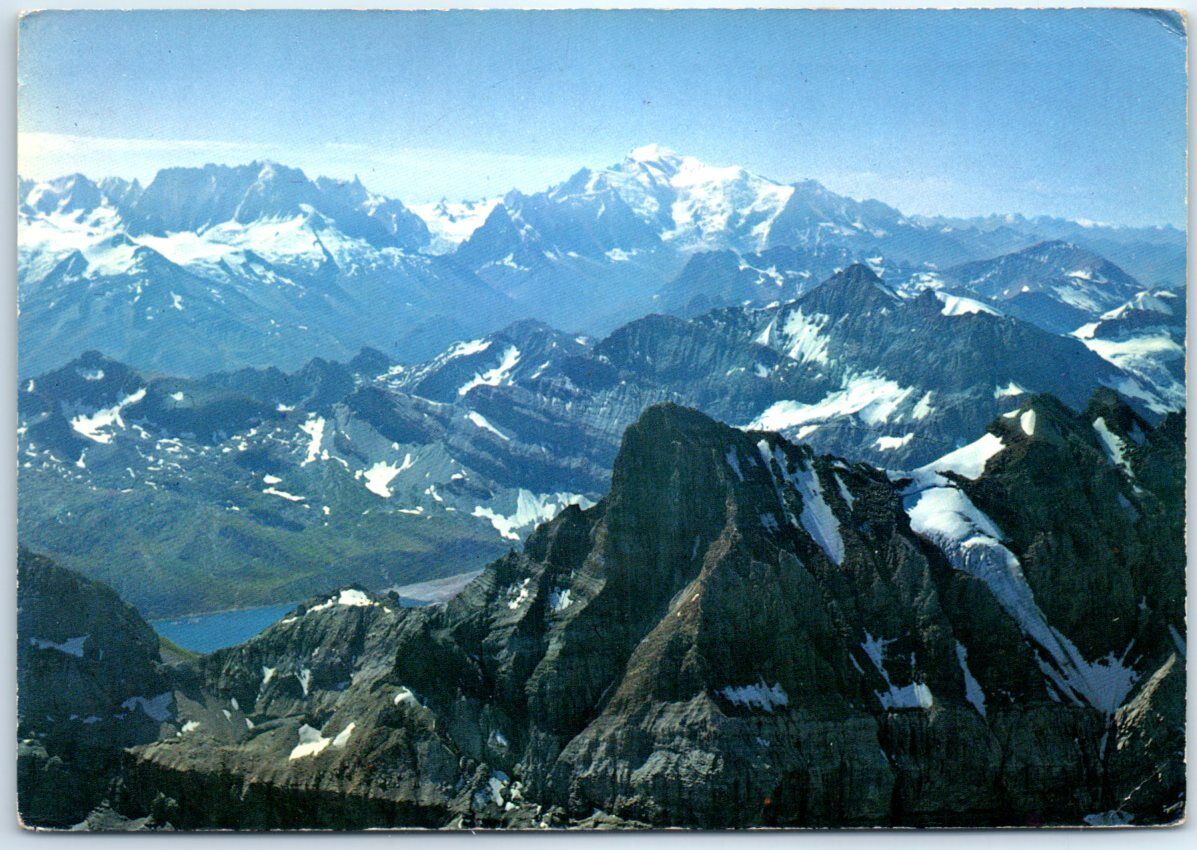 Postcard - Aerial view, Mountain alps of Switzerland