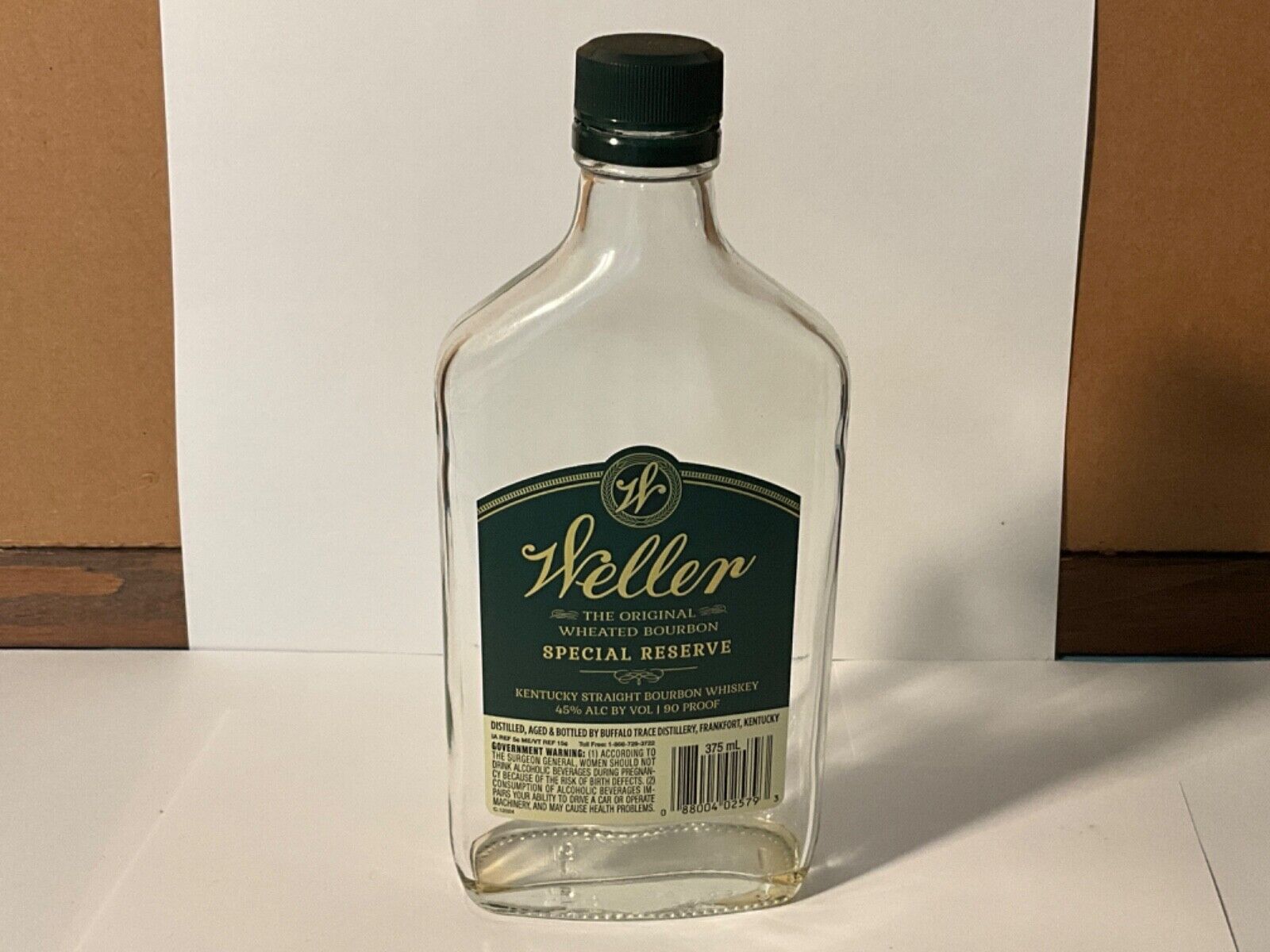 Rare Weller Special Reserve Green Label Glass Bottle Empty Bourbon 375ML Whiskey