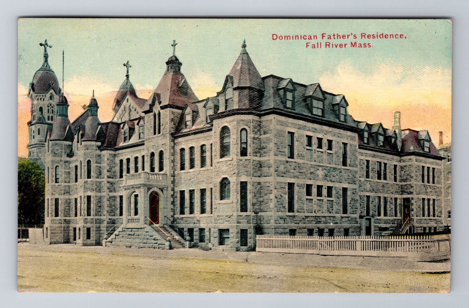 Fall River MA-Massachusetts, Dominican Father\'s Residence Vintage c1911 Postcard