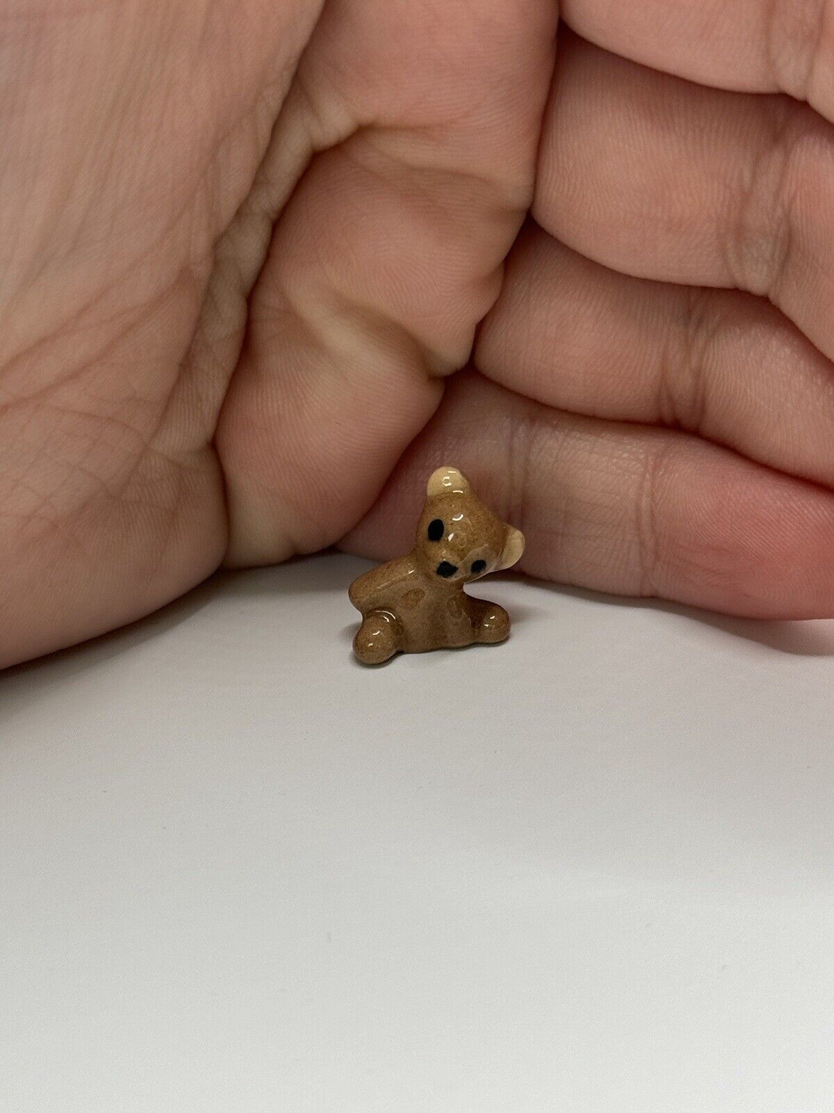 Vintage Retired Hagen Renaker Tiny Slouching Teddy Bear Figurine Trinket