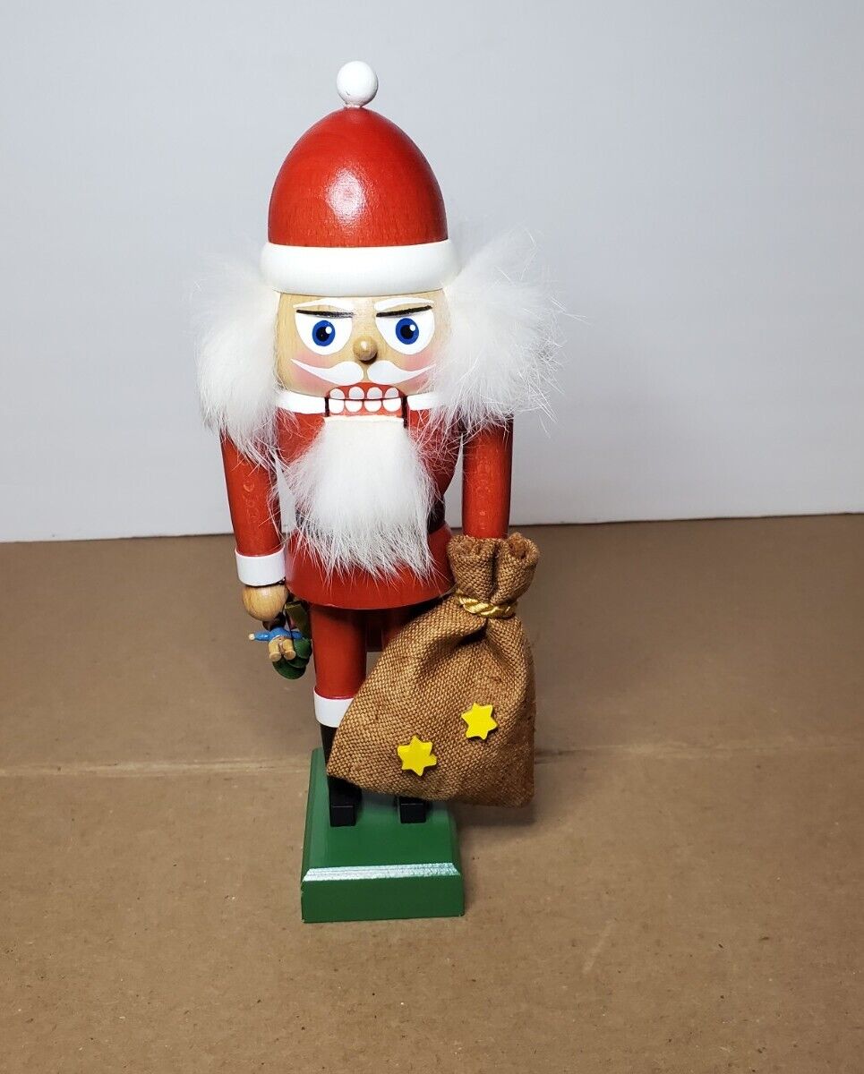 Kwo Made In Germany Old World Christmas Santa w/ Bag Of Toys Nutcracker