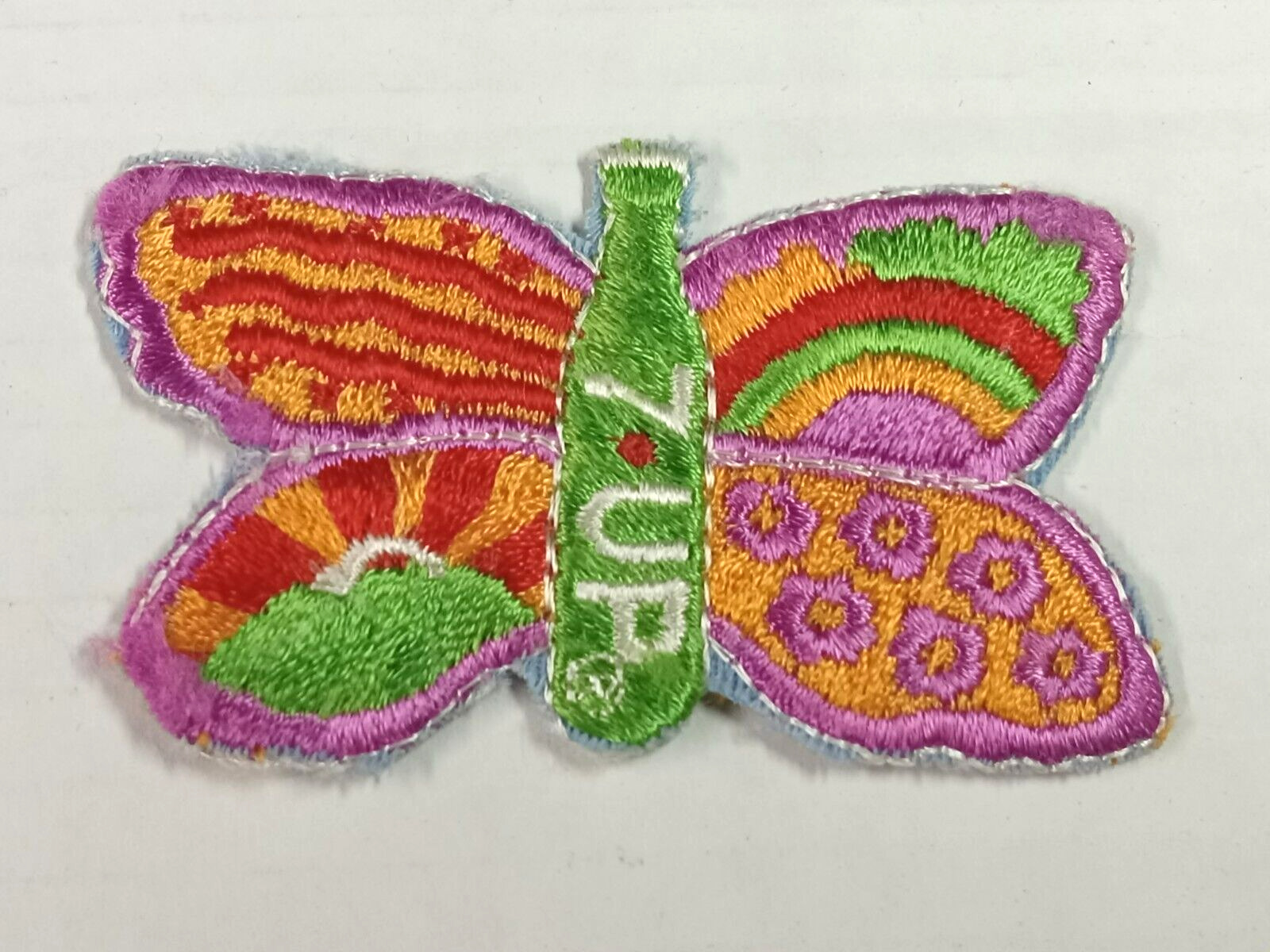 1970's Vintage 7-Up Butterfly Multi-Color Patch Never used Great Color 