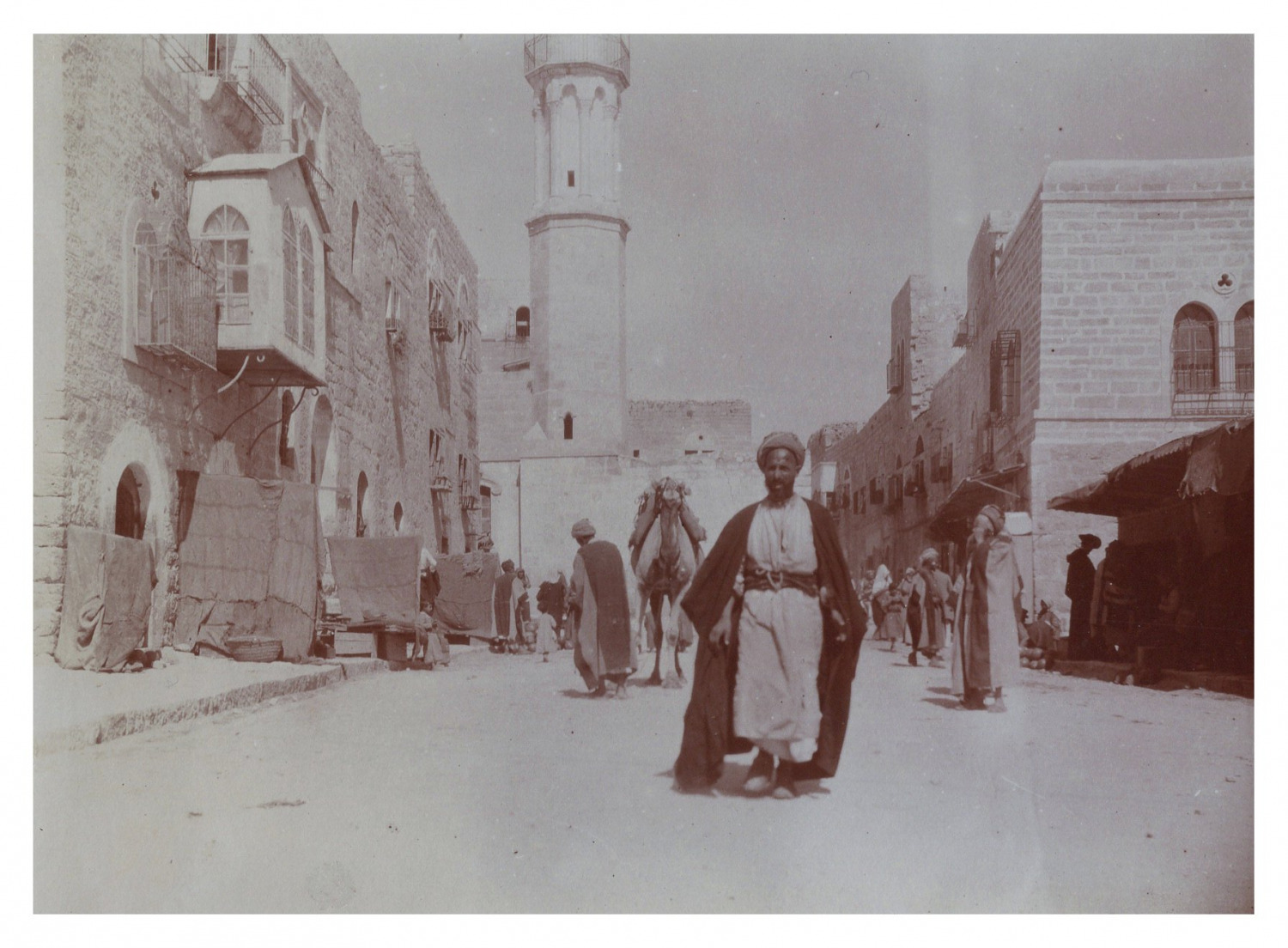 West Bank, Bethlehem, Cave Facing Portrait, Vintage Print, circa 1900 Tira