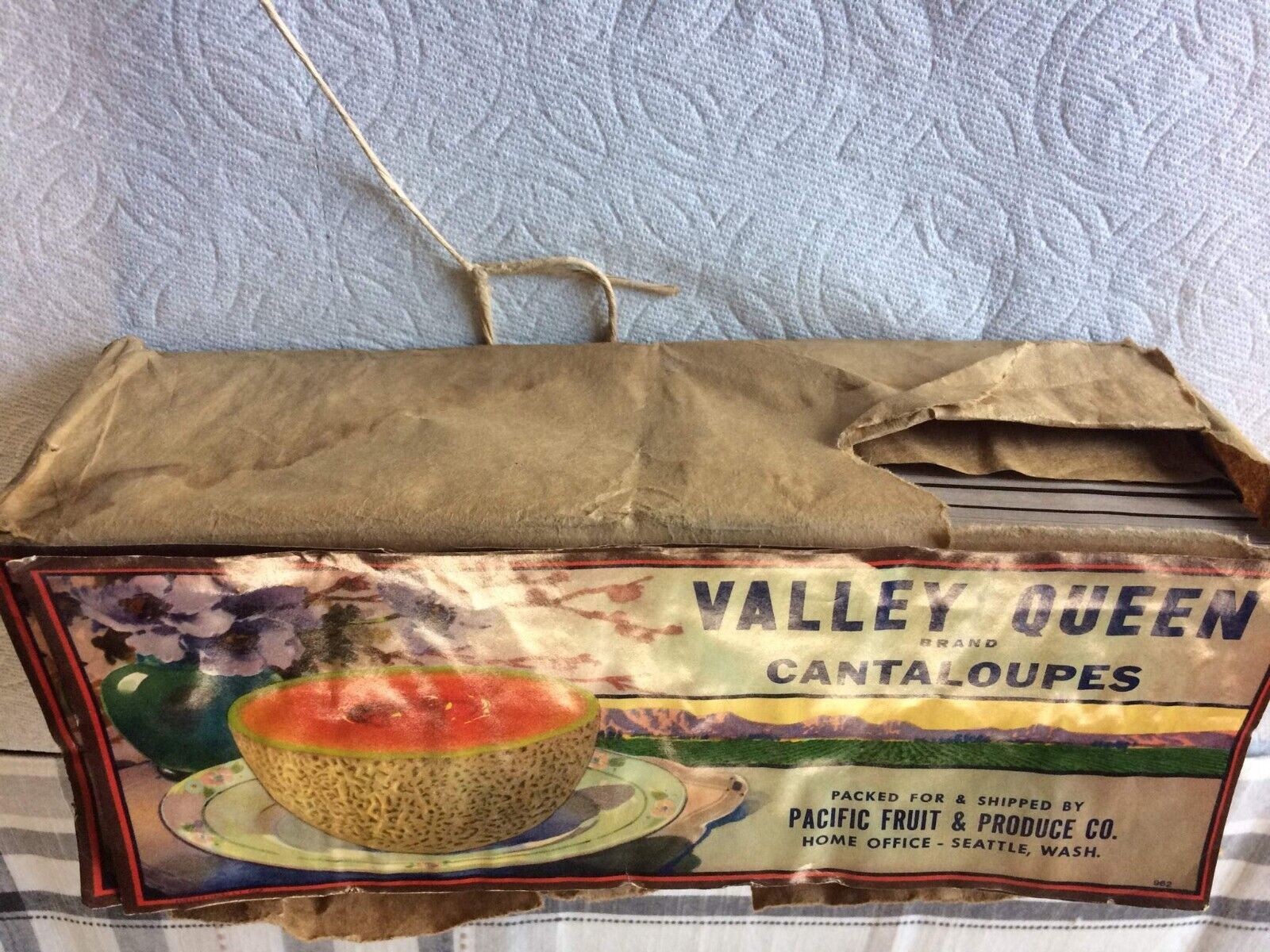 Vintage Brick Lot of Valley Queen Brand Cantaloupes Labels