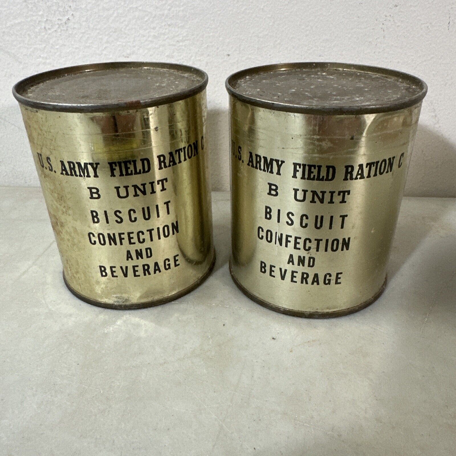 x2 October 1942 WWII U.S. Army Field Ration C Biscuit Confection Beverage B Unit