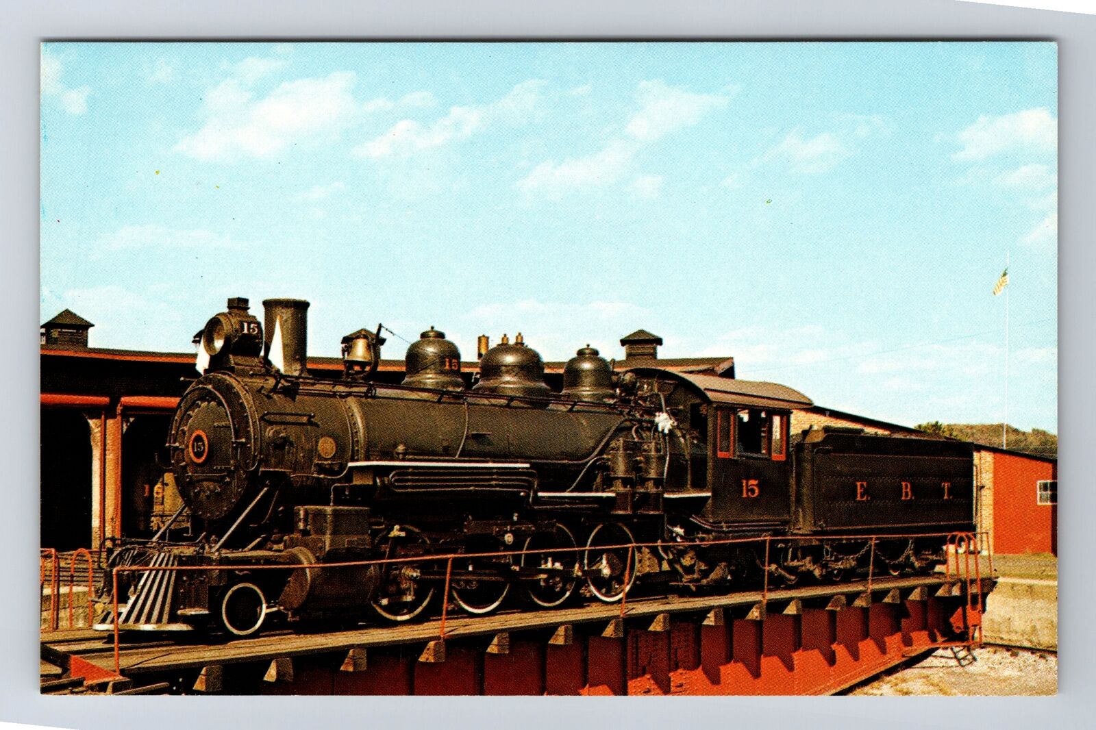 East Broad Top RR Engine Number 15 on Turntable Transportation Vintage Postcard