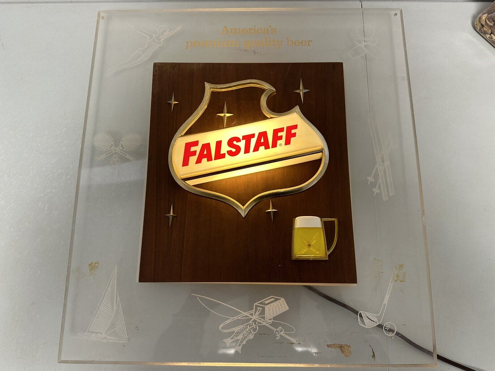 Vintage Falstaff Beer Sign Bar Pub Sign With Light