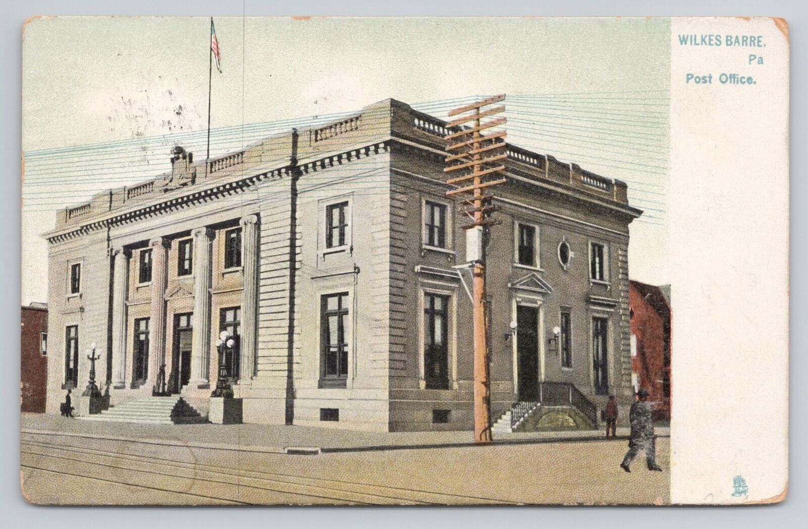 Wilkes Barre Pennsylvania Post Office 1908 Antique Postcard
