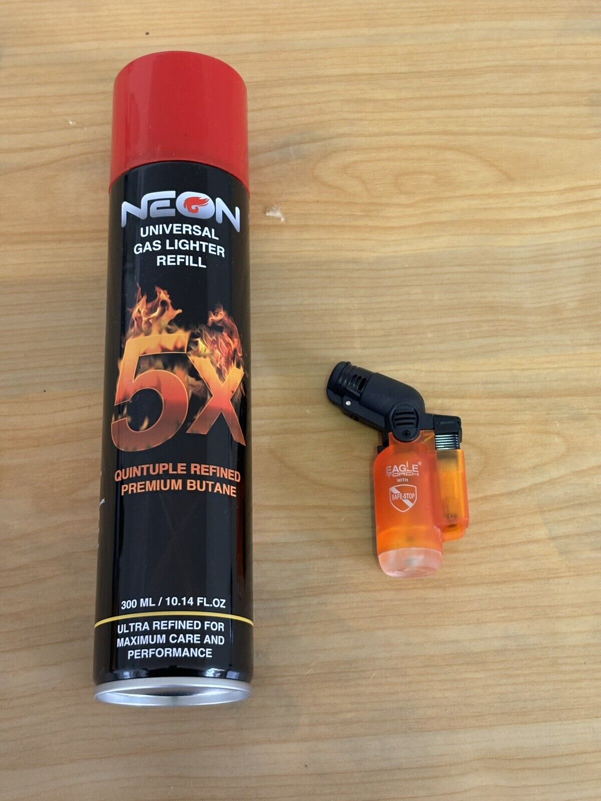 1 Can Neon 5X Butane Fuel Plus Free Torch Lighter With   Free Shi