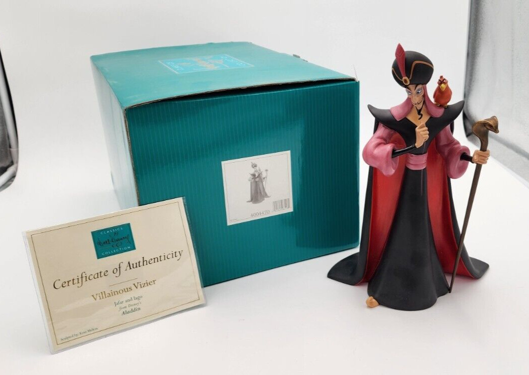 WDCC Disney Aladdin JAFAR & IAGO Villainous Vizier Figurine COA/Box