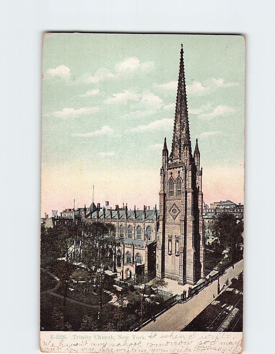 Postcard Trinity Church NYC New York USA North America