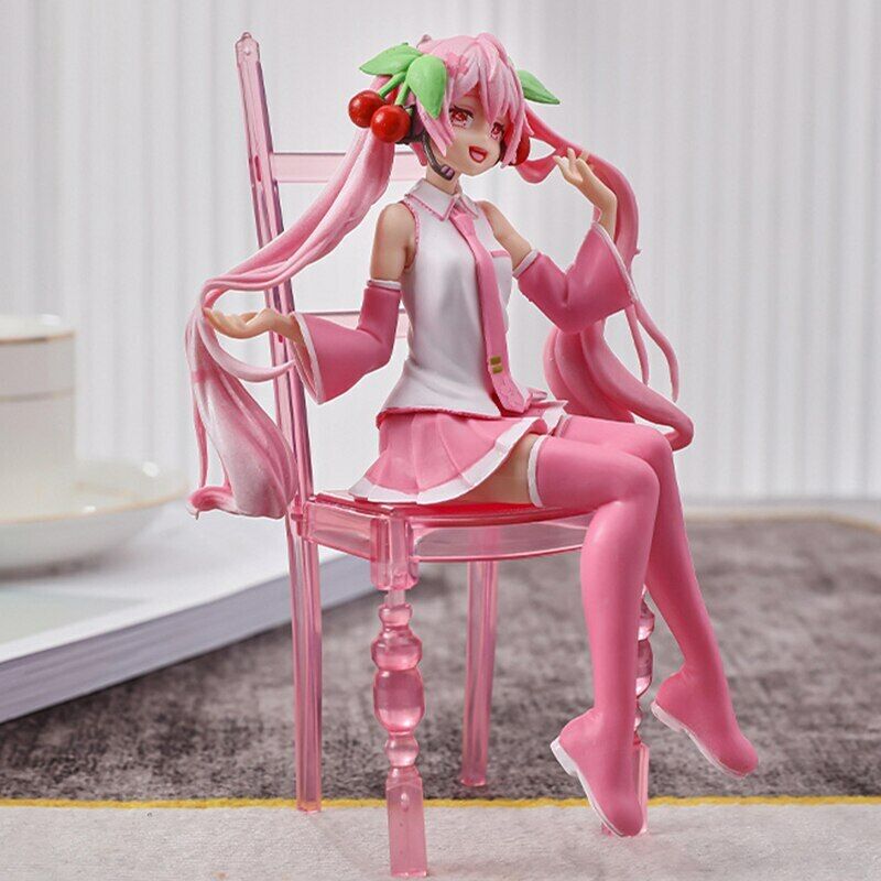 VOCALOID Hatsune Miku Sakura Cherry Blossom Cake Topper Toy Chair Figure Bulk