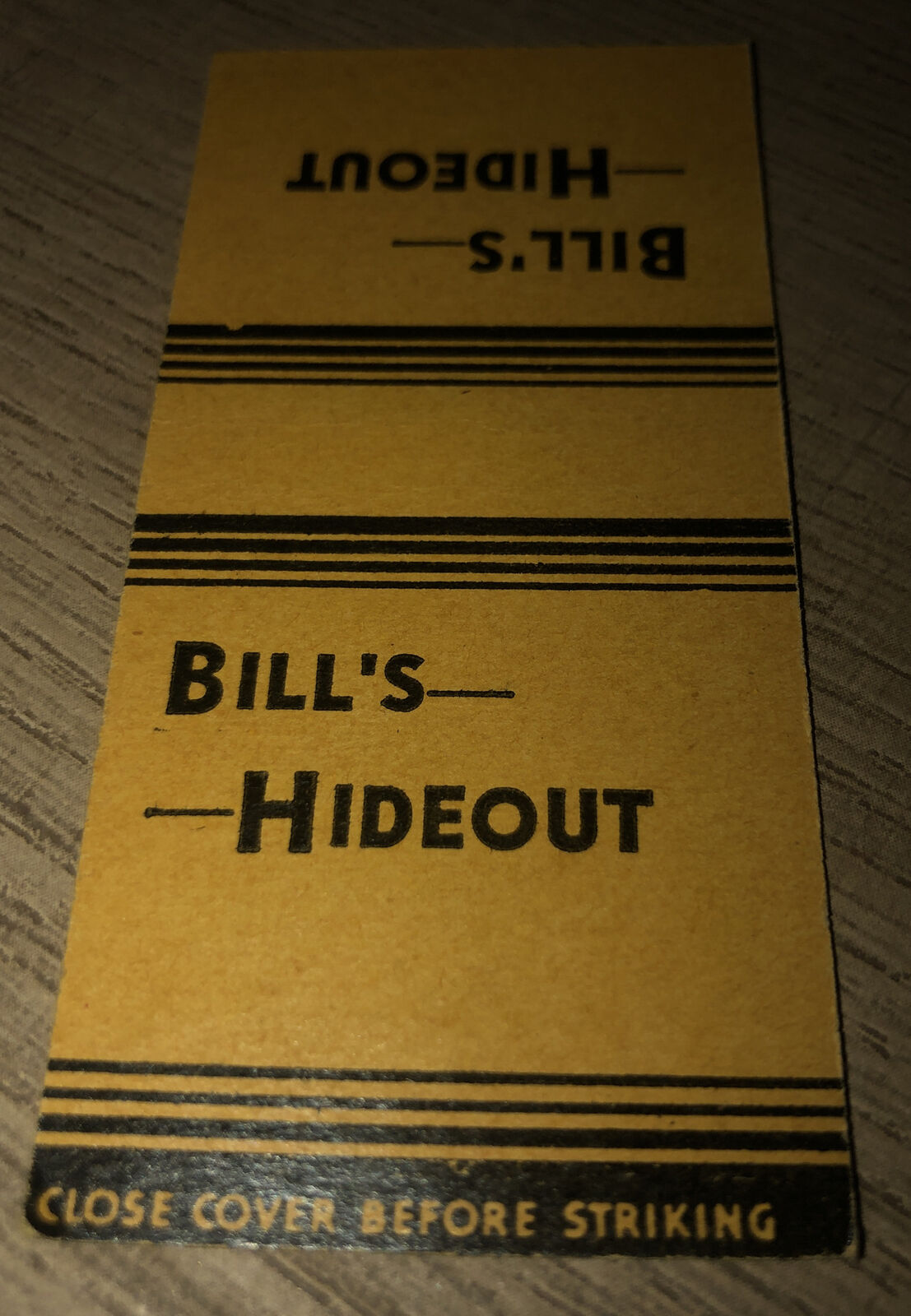 1940s-50s Bill’s Hideout Matchbook Cover Royal Oak Michigan Restaurant Steakhous