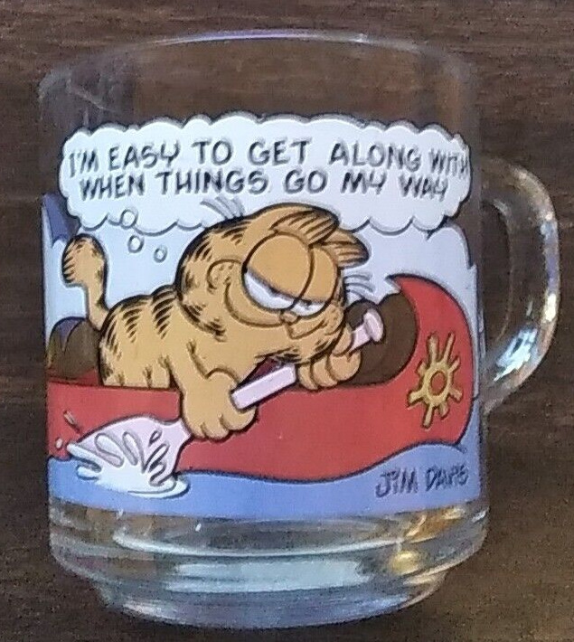 1978 McDonalds Garfield Coffee Cup Mug: I\'m Easy to Get Along With Used Nice