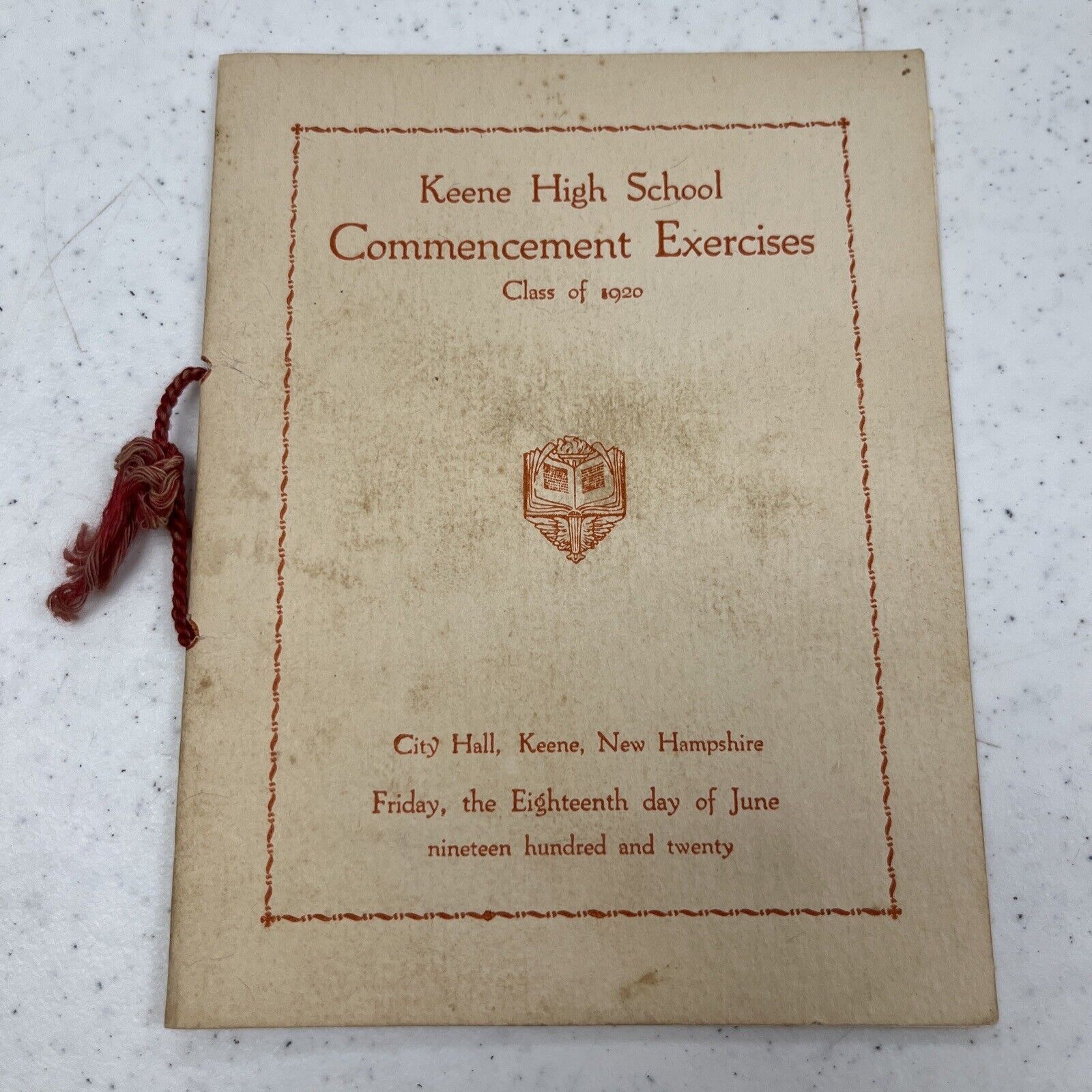 1920 Antique Keene NH High School Commencement Exercises New Hampshire History