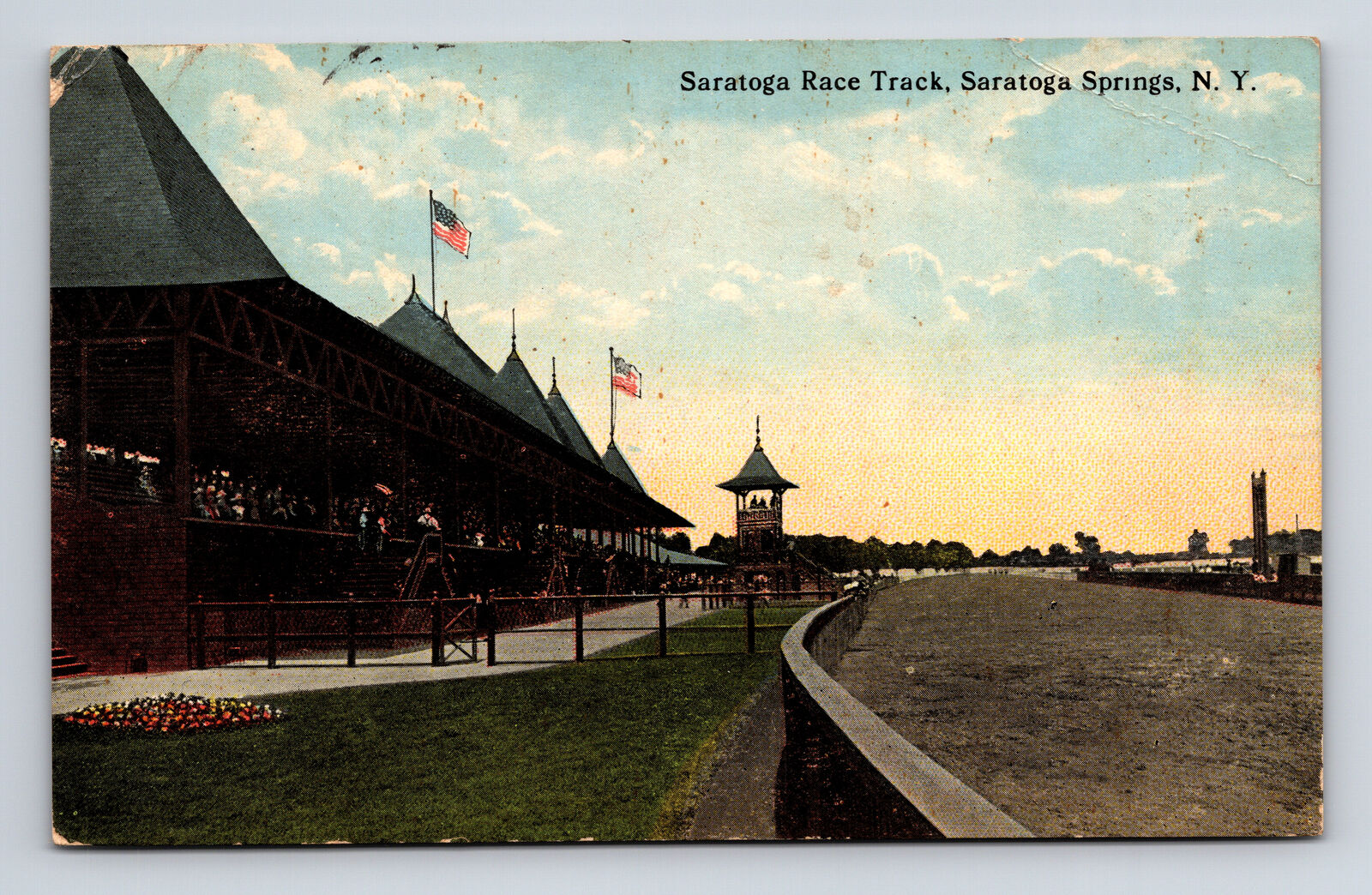 1914 Saratoga Race Track Saratoga Springs NY Postcard