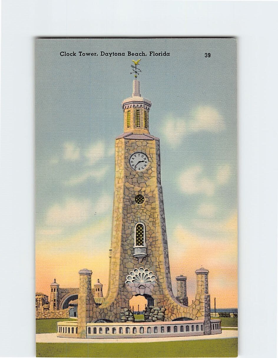 Postcard Clock Tower Daytona Beach Florida USA