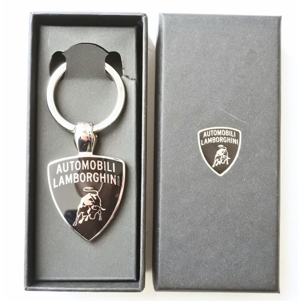 OFFICIAL Lamborghini Silver Keyring key holder keychain W/Box 2016