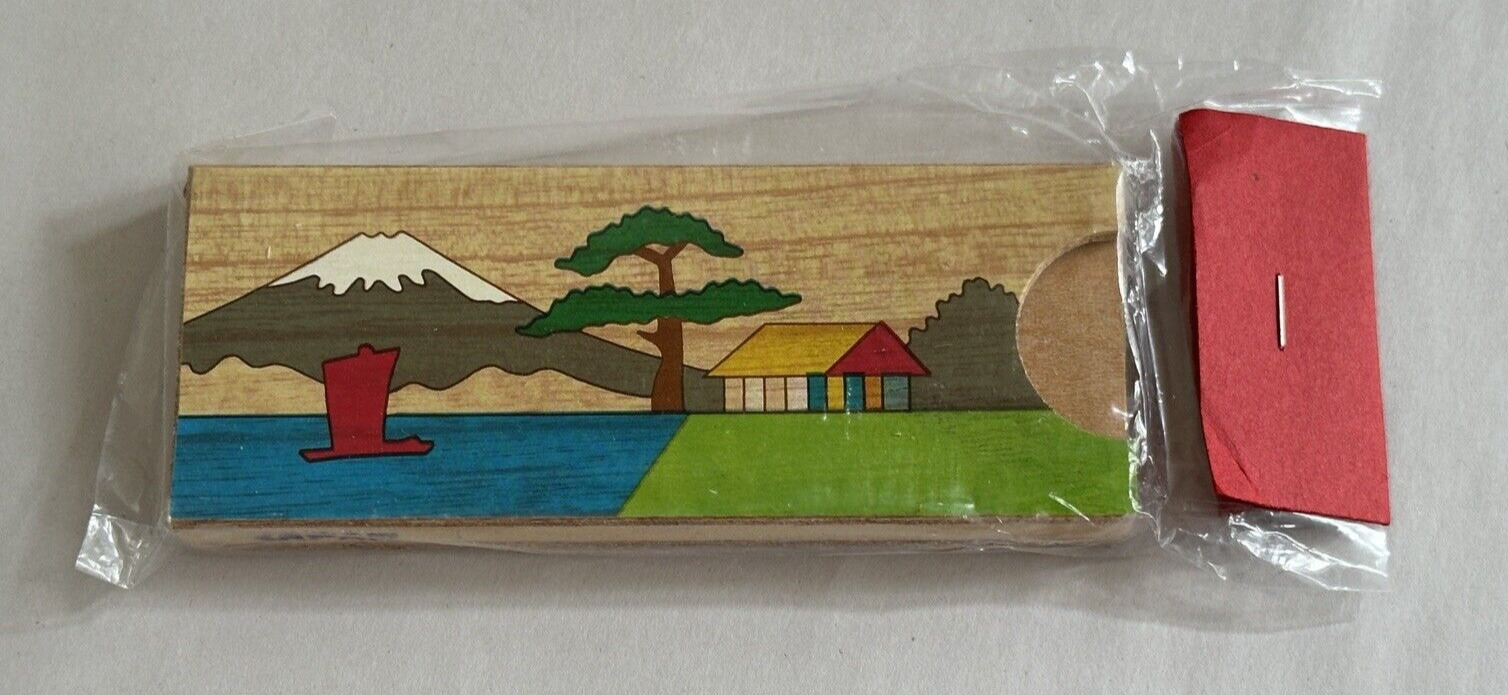 Vintage Japan Magic Disappearing Coin Trick Wooden Slide Box