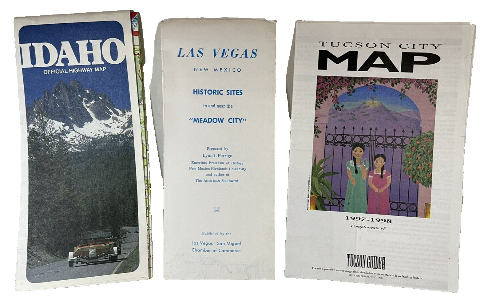 Vintage maps New Mexico Idaho Arizona 1968 1987 1997 Lot of 3