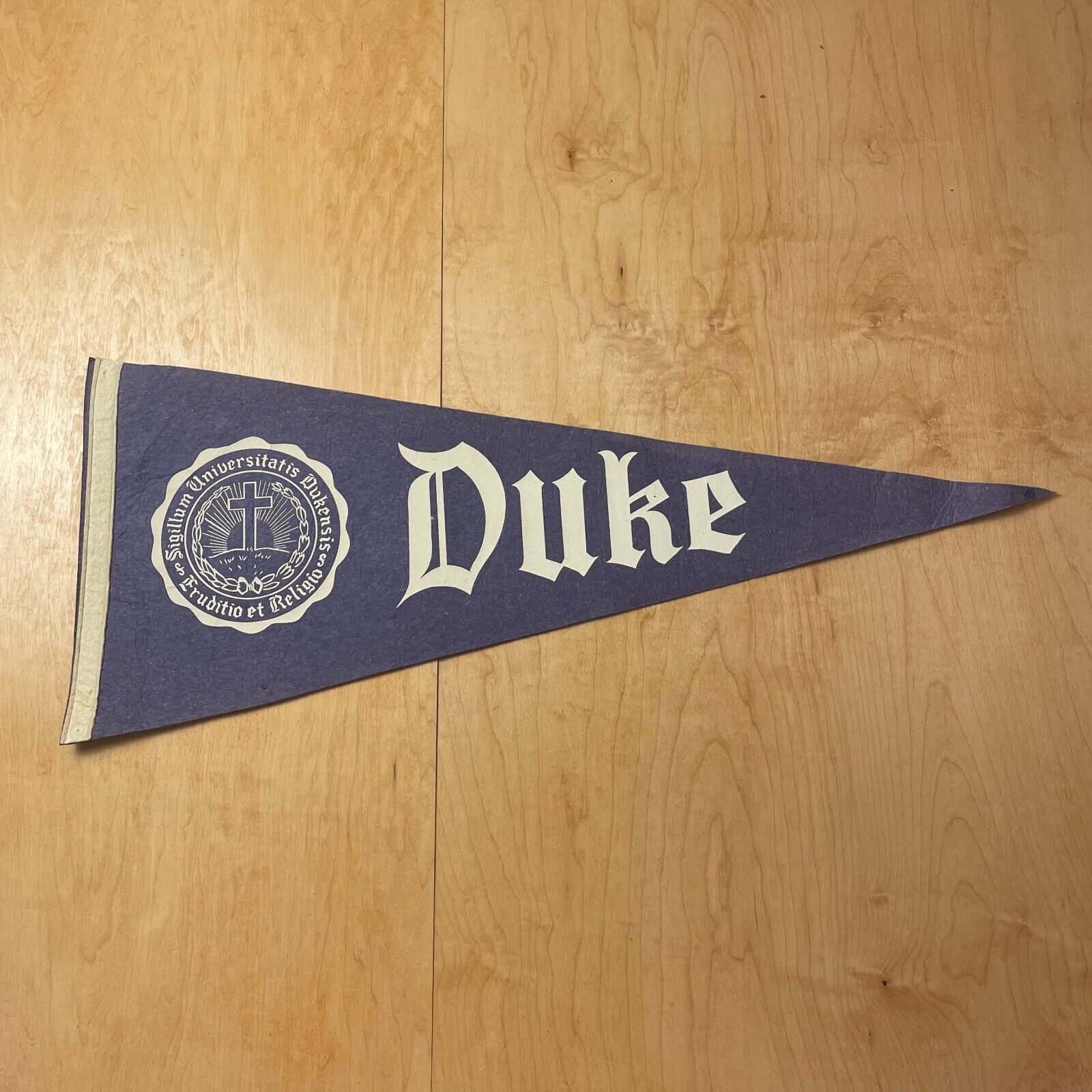 Vintage 1950s Duke University 12x28 Felt Pennant Flag