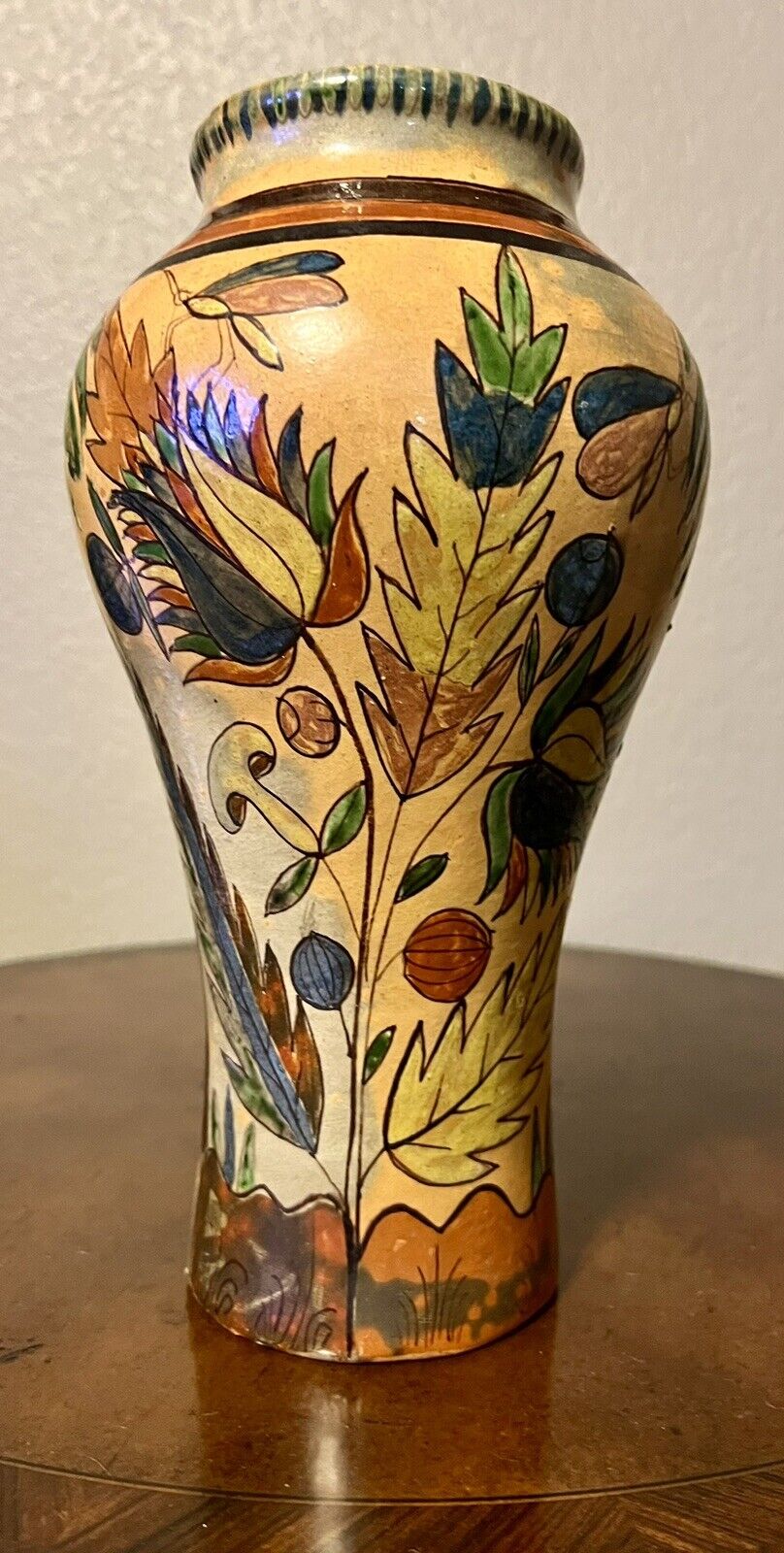 Early 1930’s Tlaquepaque Vase. Vintage Mexican Pottery