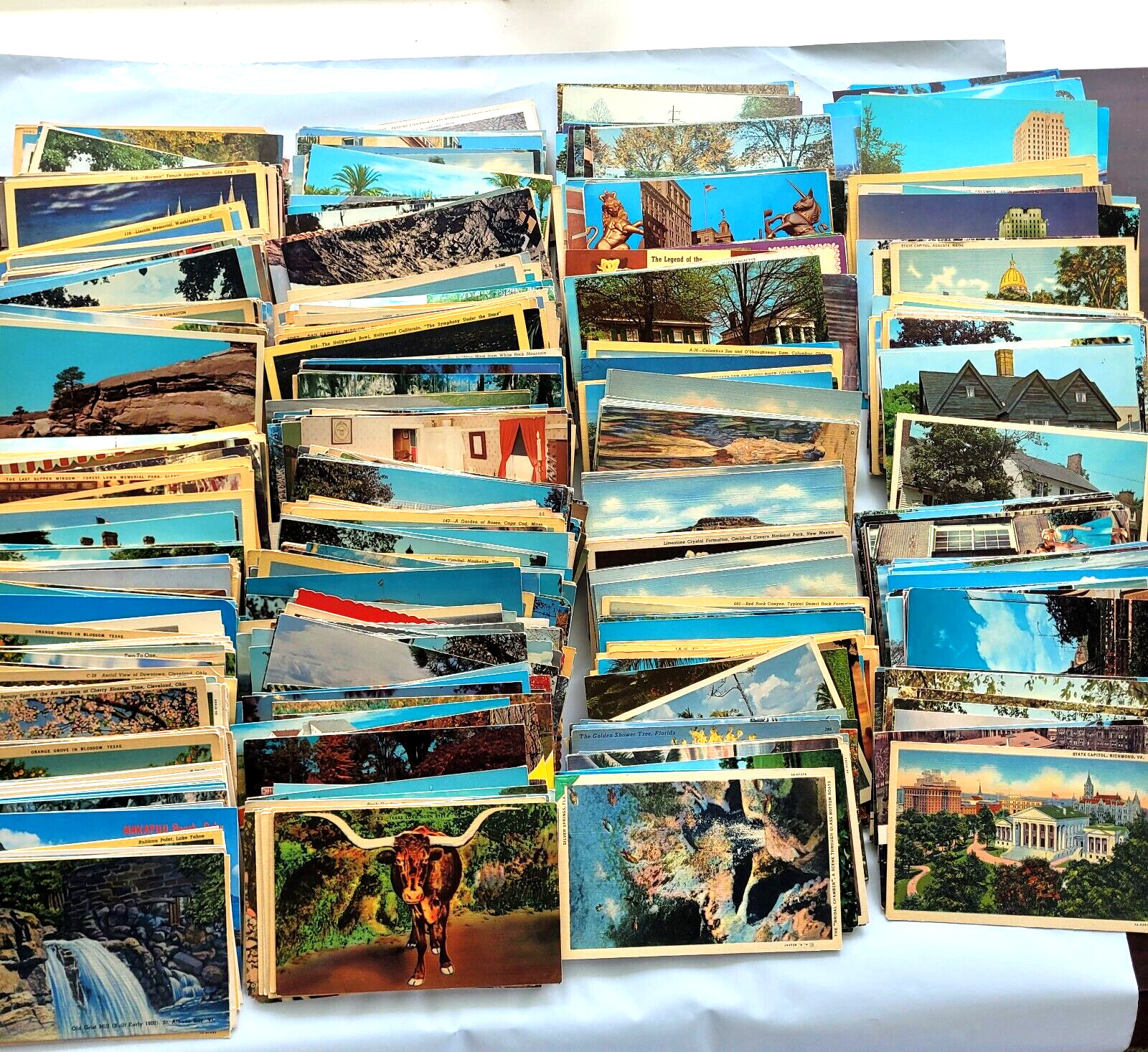Huge Lot Postcards 1000+ U.S.A. Towns Streets Landscape States Holiday Church