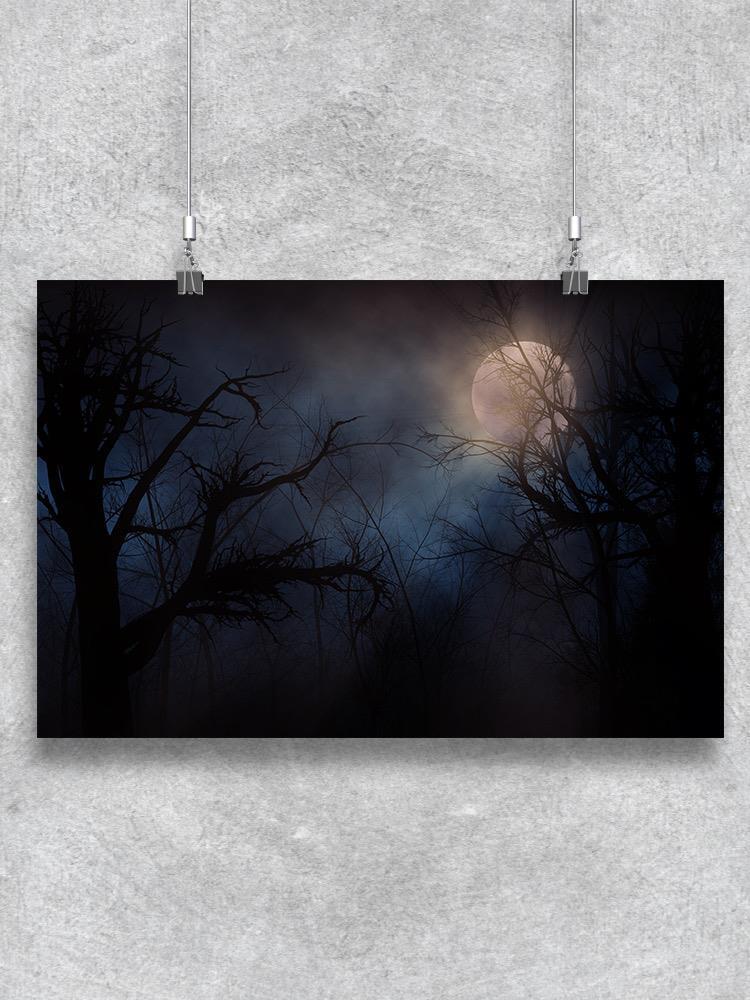 Spooky Forest At Night Poster -Image by Shutterstock