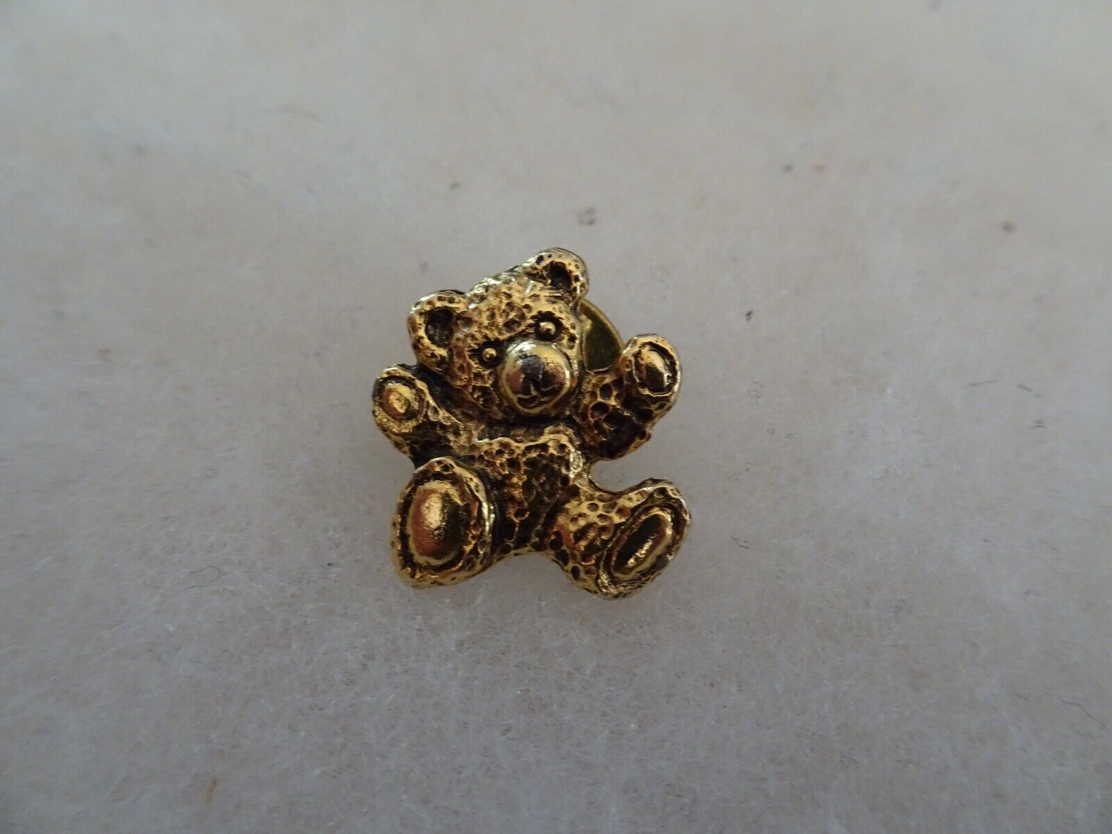 Golden Antique Teddy Bear vintage Logo pin