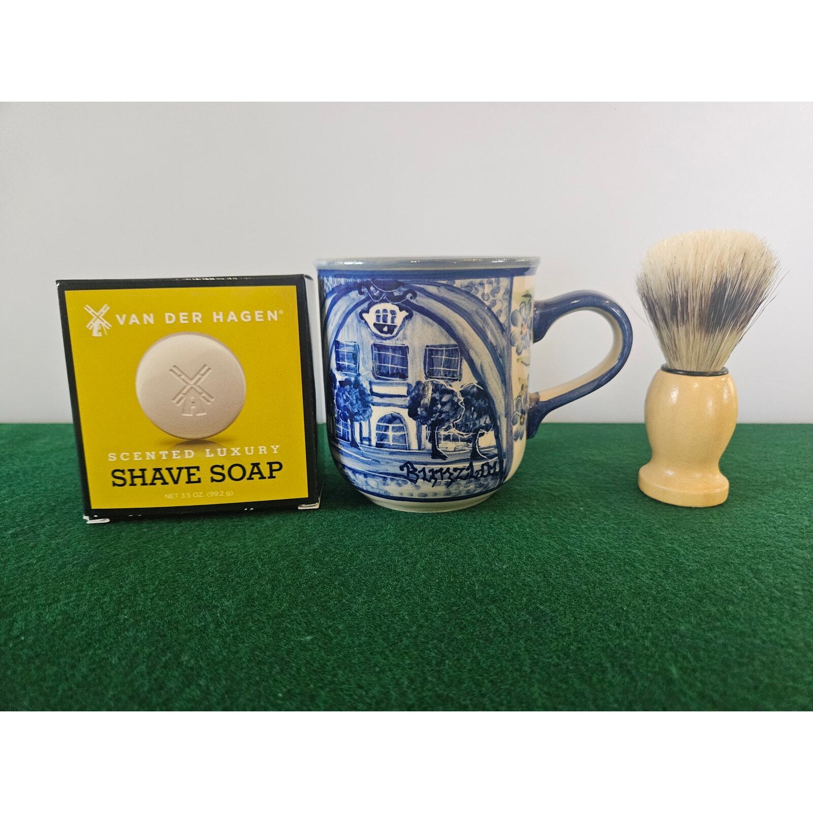 Shaving Set WR Boleslawiec / Unikat   Cup, new Brush and Soap Puck