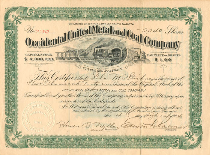 Occidental United Metal and Coal Co. - Mining Stocks