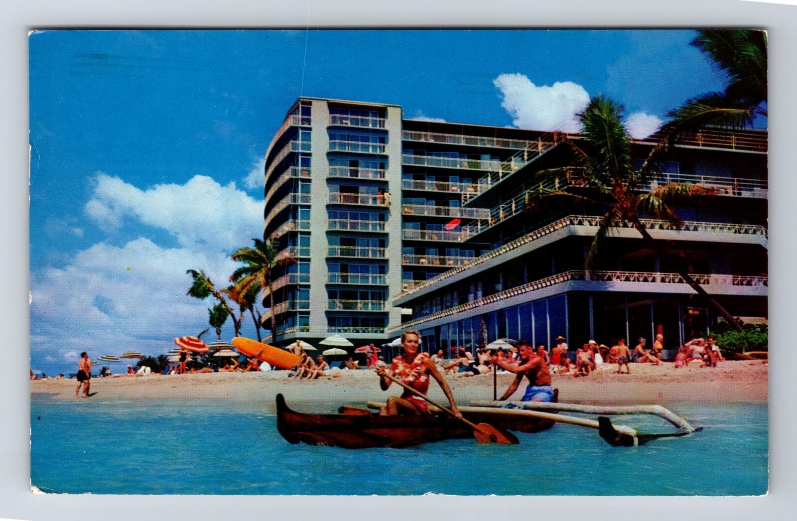 Waikiki HI- Hawaii, The Reef Hotel, Advertisement, Vintage c1957 Postcard
