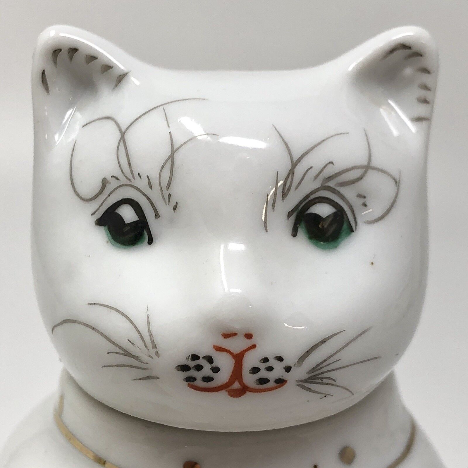 Vintage Cat Shaped Lidded Teapot White China Porcelain Mini Creamer 6\
