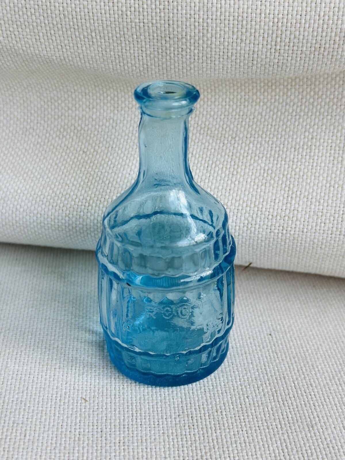 Vintage Wheaton Glass Root Bitters Barrel Mini Blue Bottle Dr Chandlers Glass
