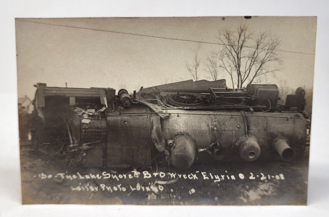 1906 RPPC Train Wreck Postcard 