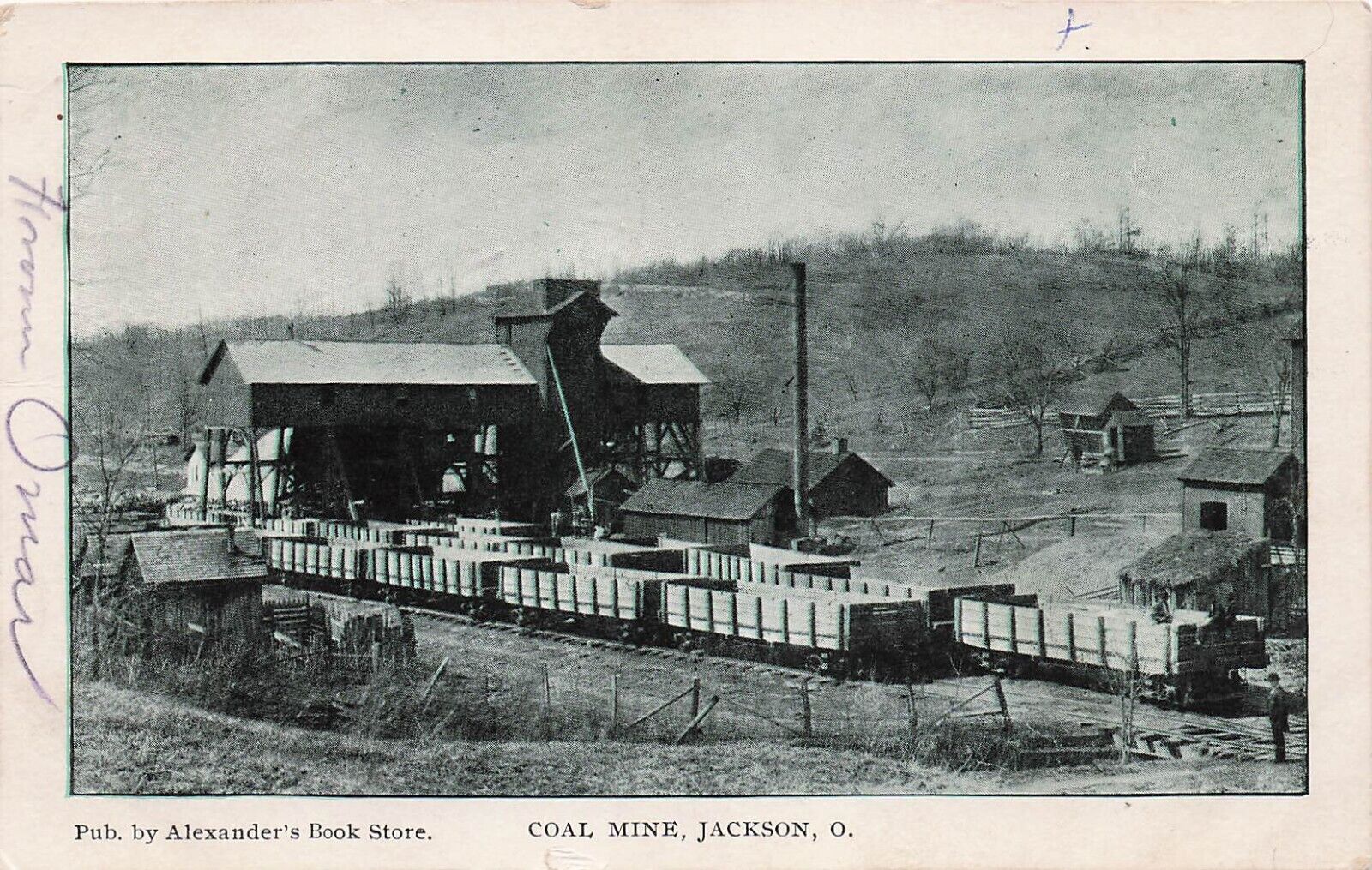 Jackson Ohio Coal Mine Appalachian Coalfield Railroad Train Eifort Postcard E10