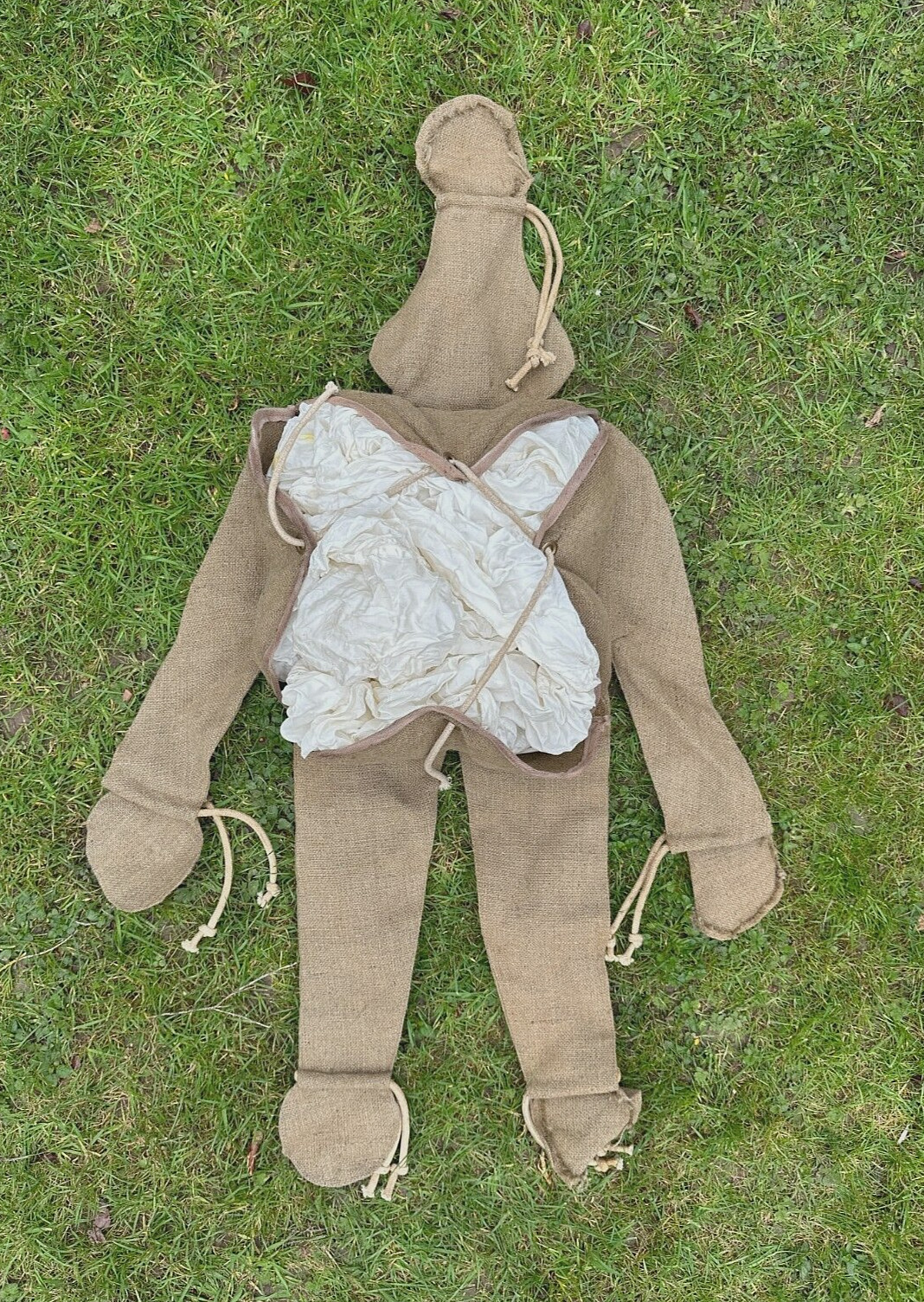 WW2 D DAY RUPERT PARA DUMMY NORMANDY 1944 + COMPLETE PARACHUTE, ROPE, TIES, RARE