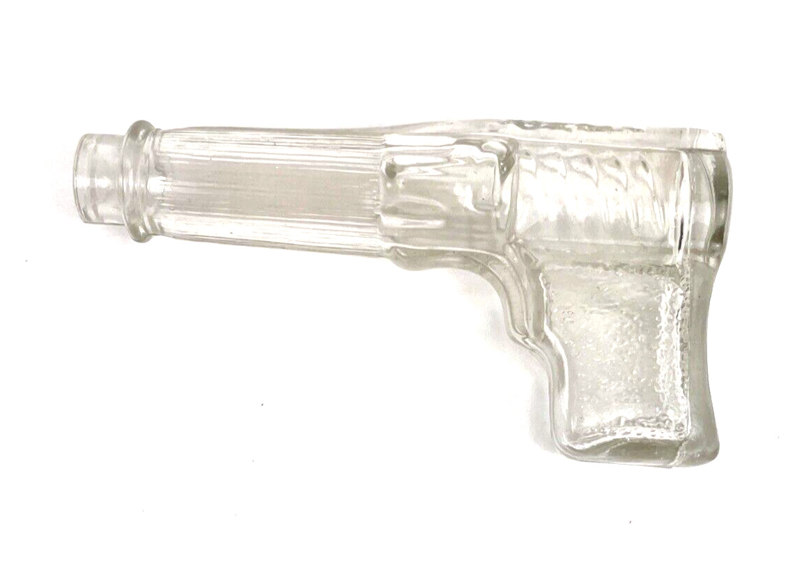 Vintage Glass Candy Gun Container Pistol Revolver 4\