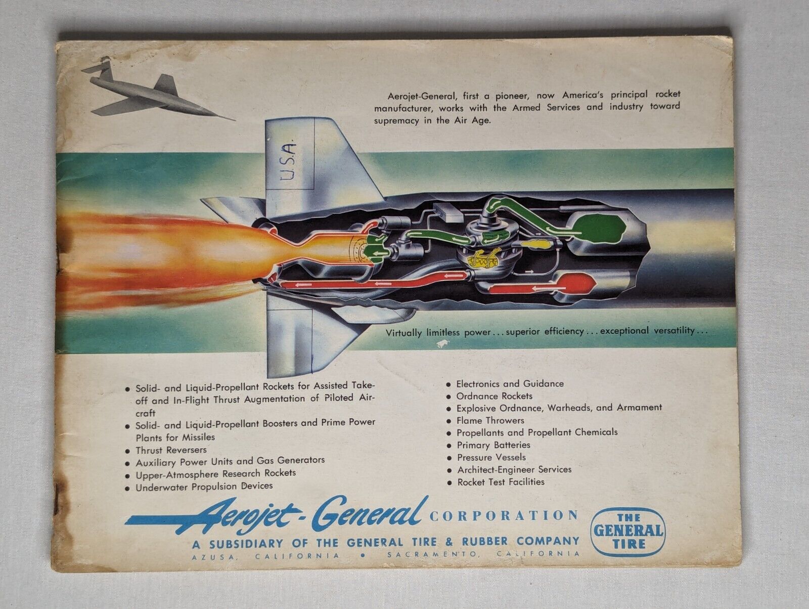 Aero Jet General Co. The General Tire Co. Pamphlet Rocket Propelling Systems