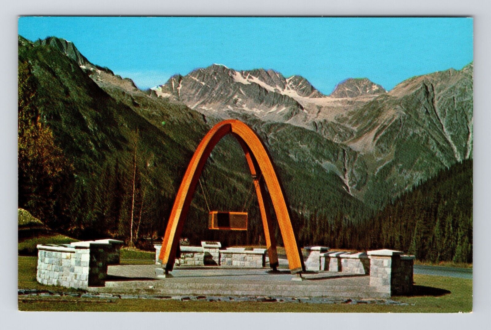 Old Postcard MONUMENT AT ROGERS PASS HERMIT MOUNTAIN RANGE Glacier National Park