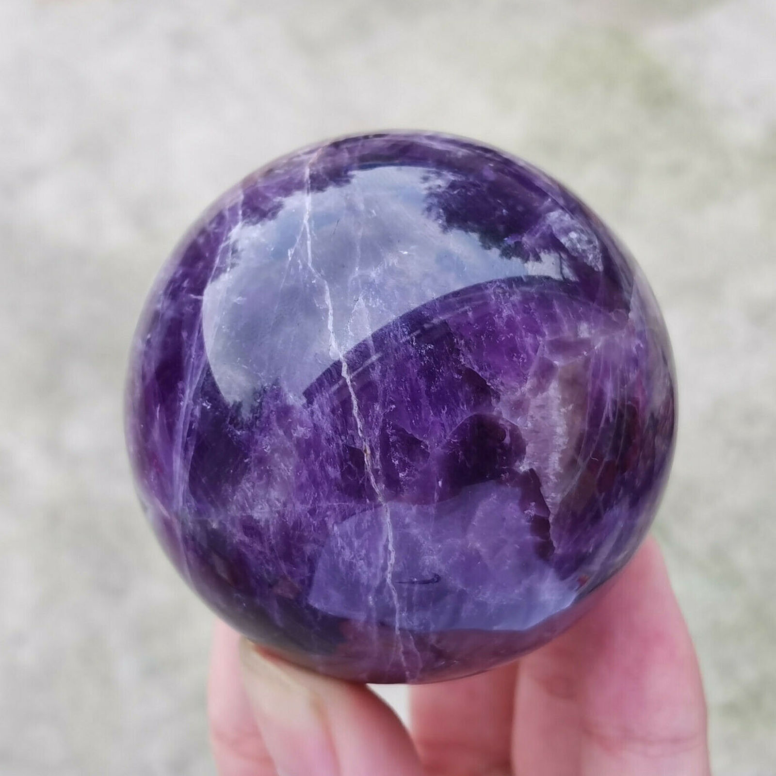 1PC A+ Natural dreamy amethyst quartz sphere crystal ball reiki healing 45mm US