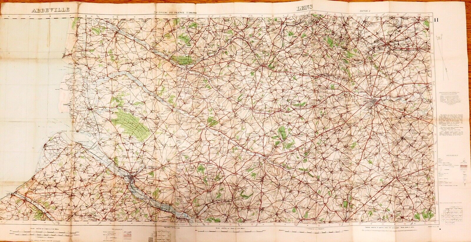 Scarce WW1 1916 British War Office Ordnance Survey Very Large Map.