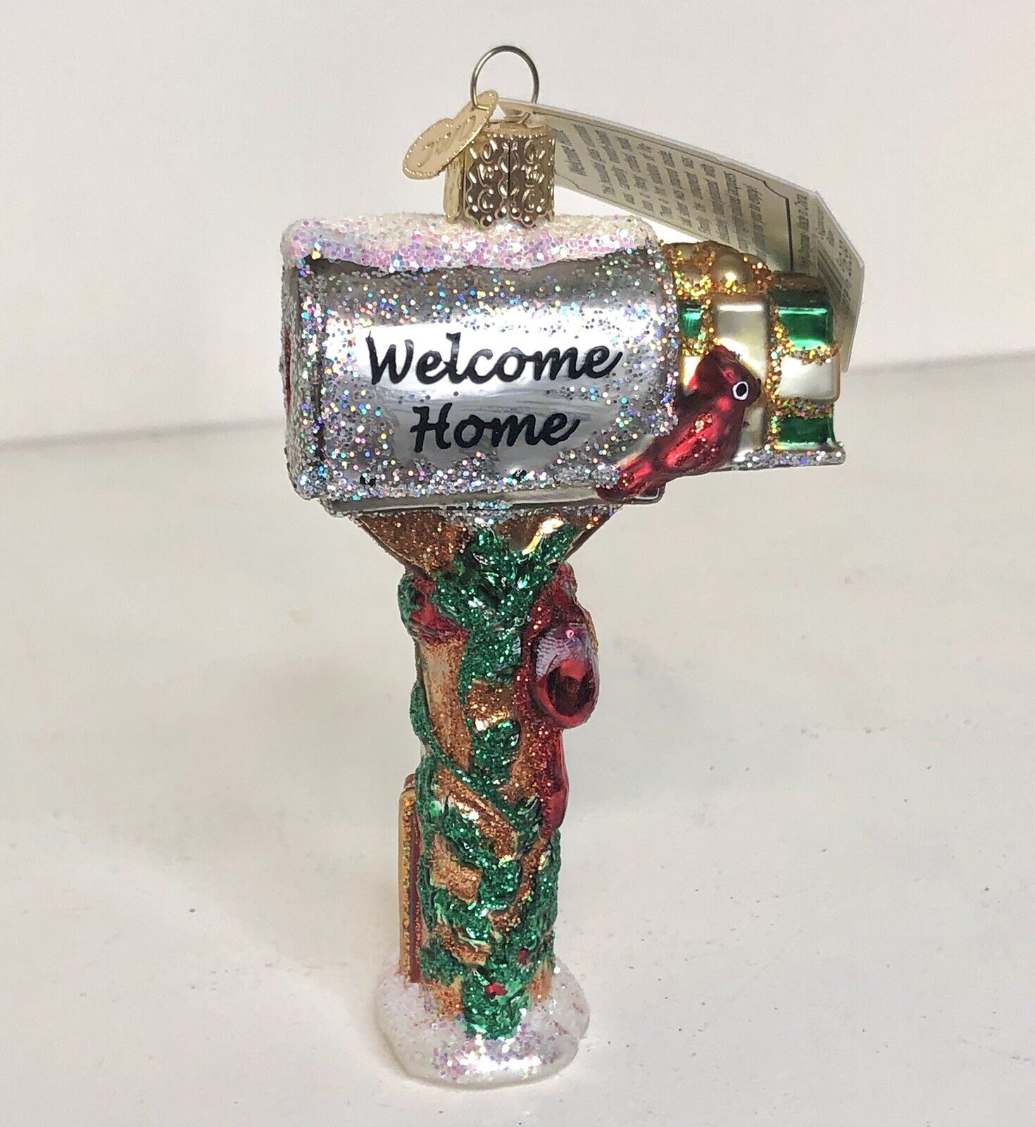 Mercury Glass Mailbox Welcome Home Old World Christmas Ornament 4.25\
