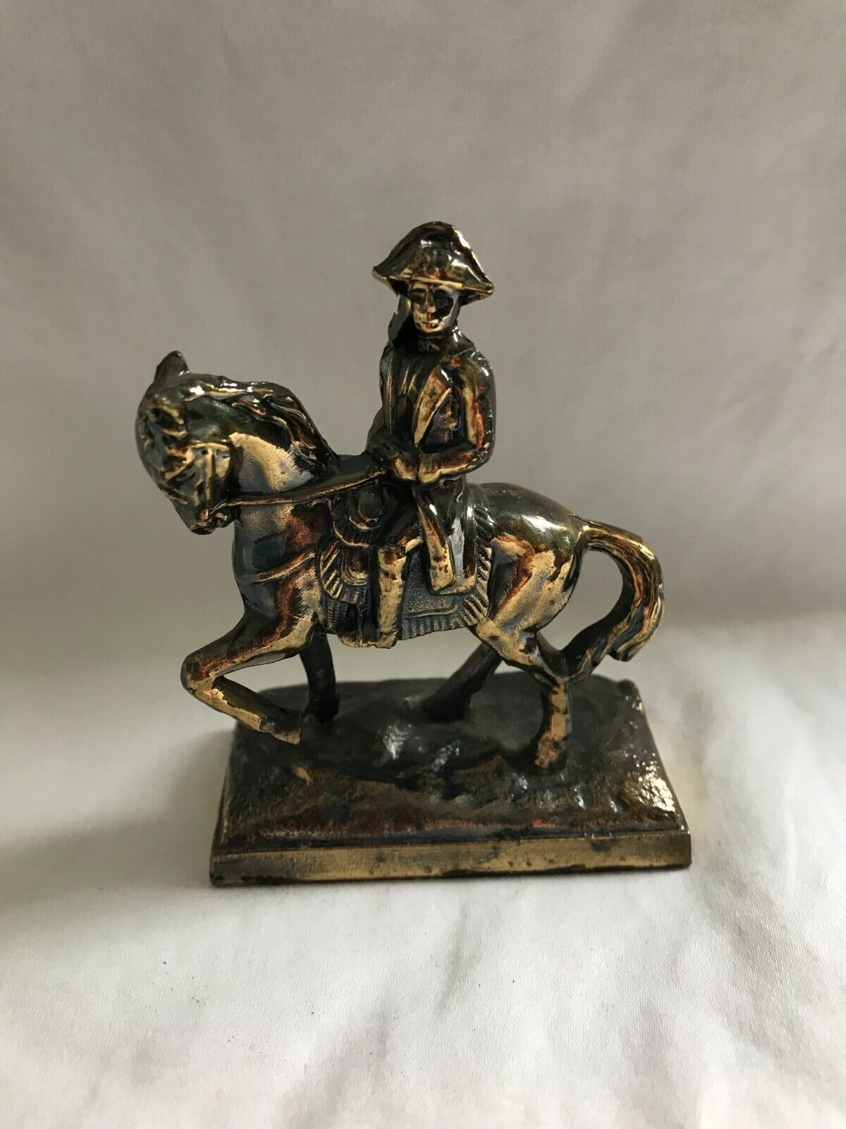 Napoleon Horse Metal Bronze Bicorne Cocked Hat Napoleonic Statue 3.5\