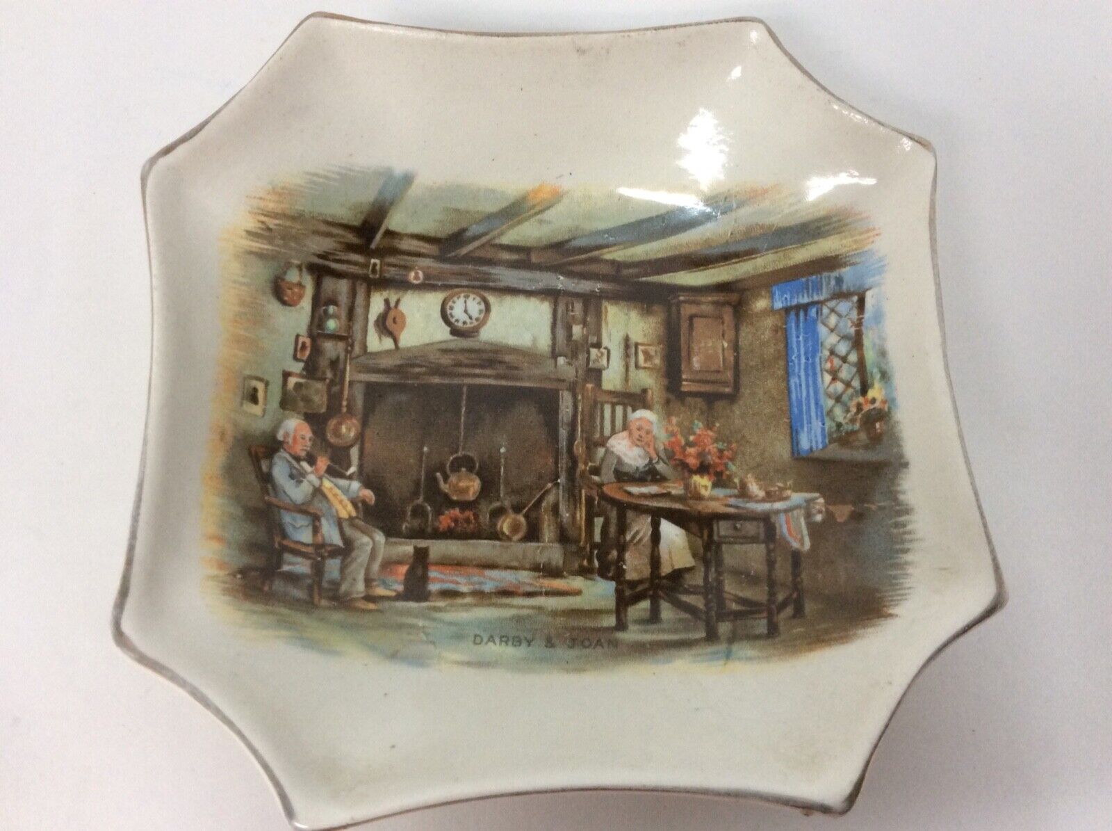 Darby & Joan Porcelain Trinket Dish LTD Lancaster English Ware Rare Antique