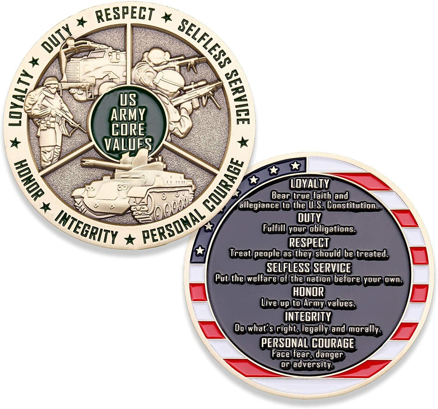 United States Army Core Values Challenge Coin